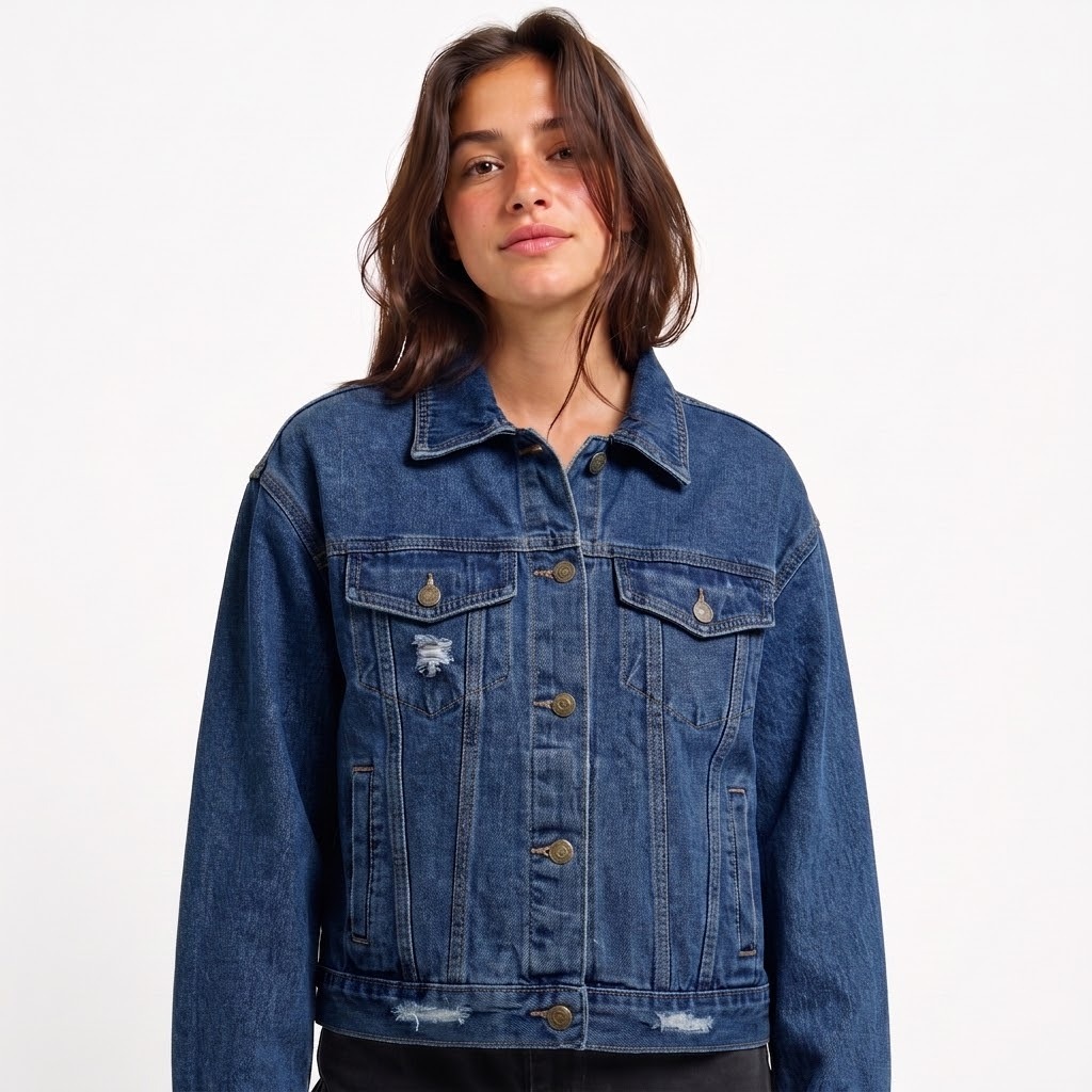 Campera jean clasica oscura