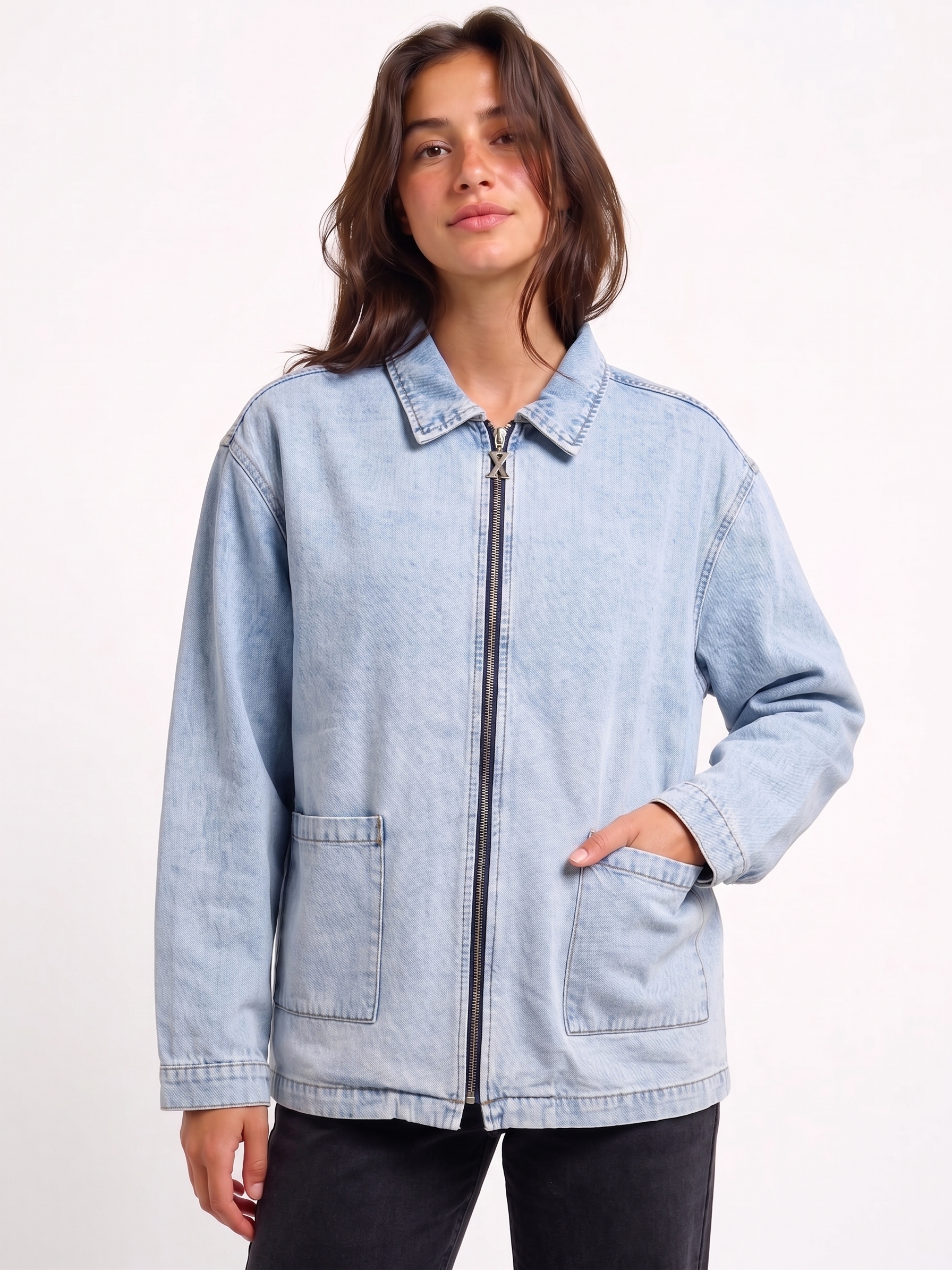 Chaqueta de jean con cierre